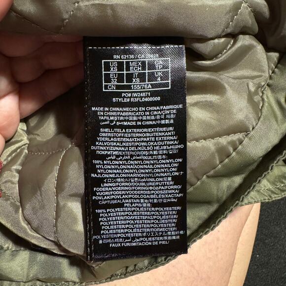 G By Guess Cargo Military Style Y2K Green Puffer Jacket Size XS - Picture 6 of 6